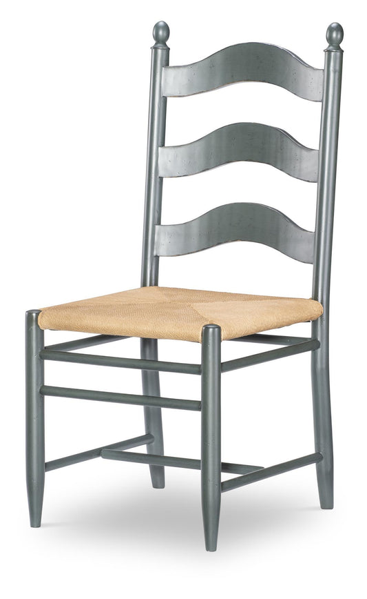 Vintage Market - Rush Seat Ladder Back Side Chair (Set of 2) - Mallard Green