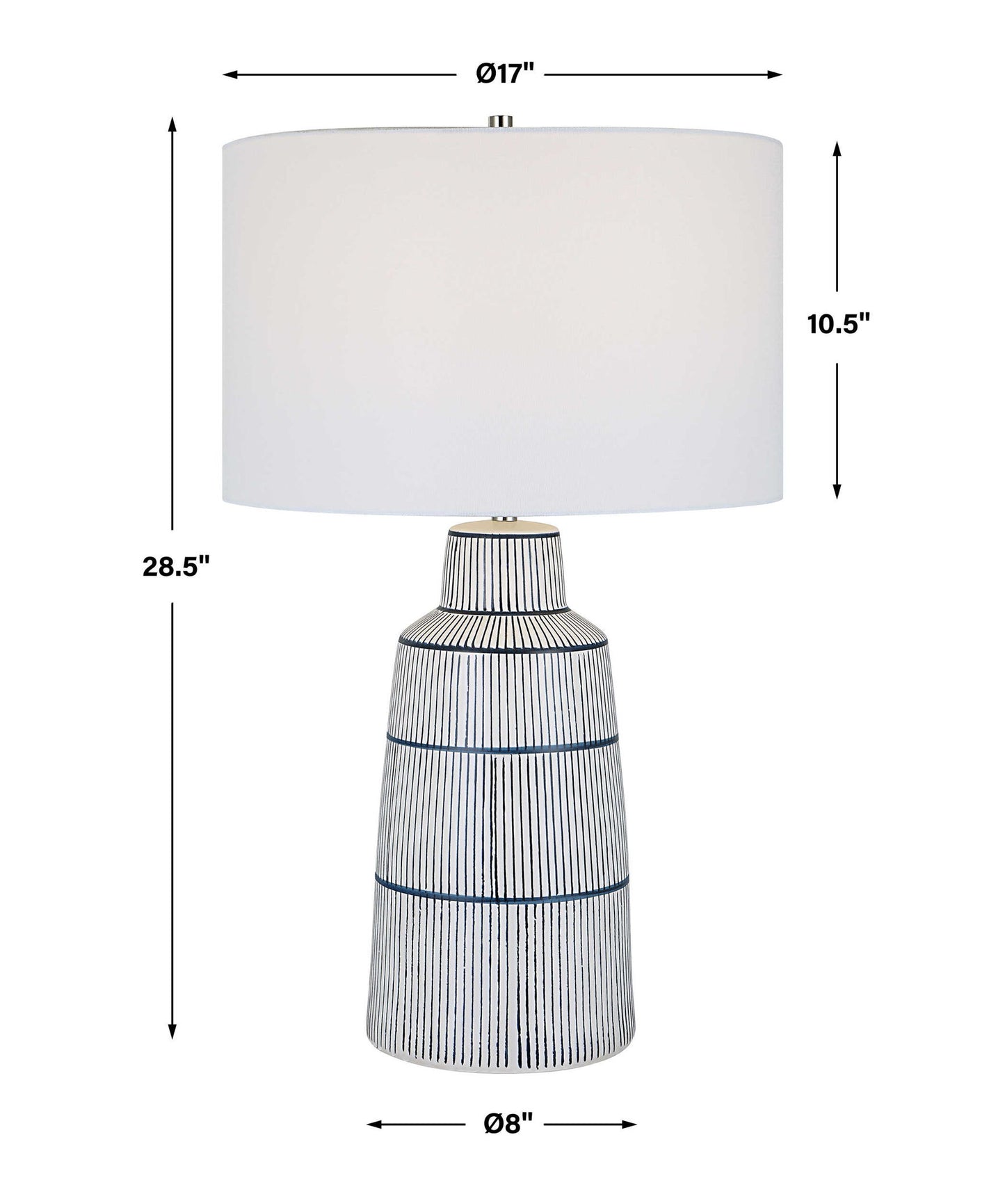 Breton - Nautical Stripe Table Lamp - White