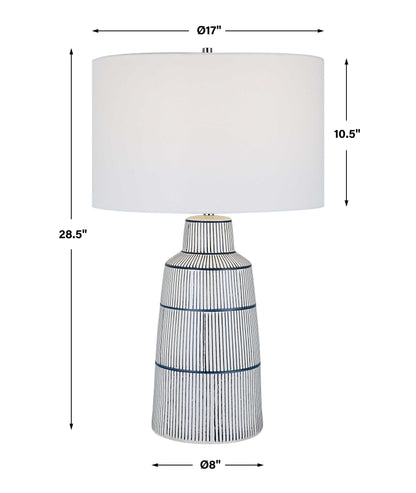 Breton - Nautical Stripe Table Lamp - White