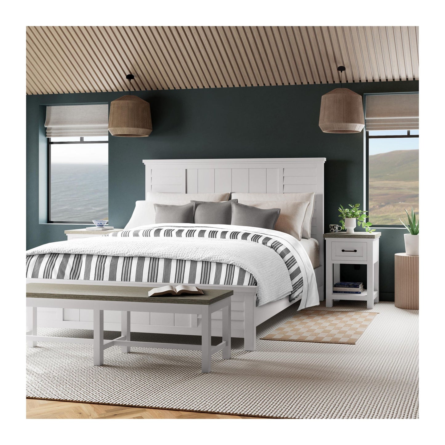 Cora - Queen / King Bed Rails - Cloud