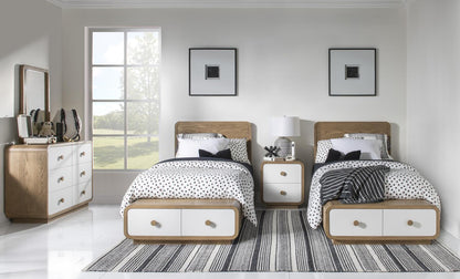 Margot - 2 Drawer Nighstand - Desert Oak And Cloud White