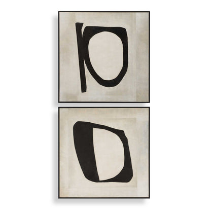Characters - Abstract Art (Set of 2) - Black / Beige