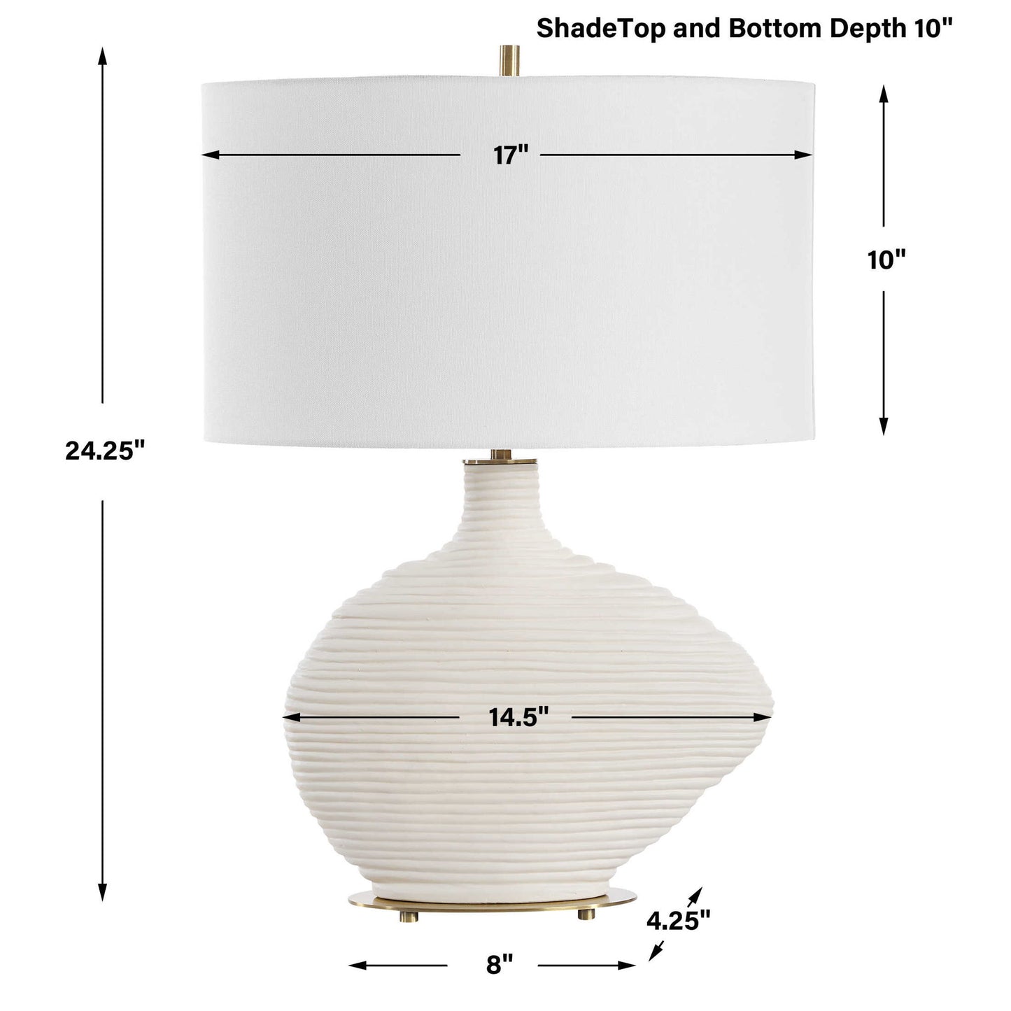 Duostacked - Ceramic Table Lamp - White