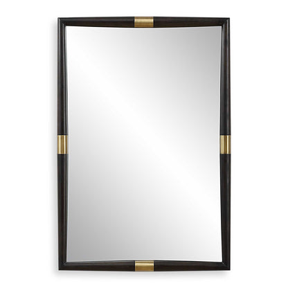 Larkin - Dark Wood & Brass Mirror - Dark Brown