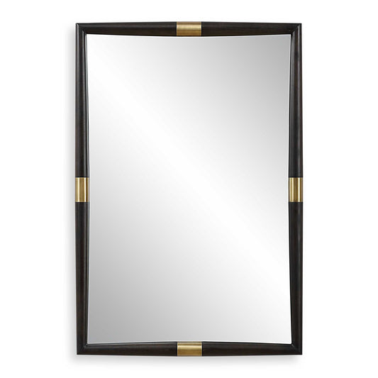Larkin - Dark Wood & Brass Mirror - Dark Brown