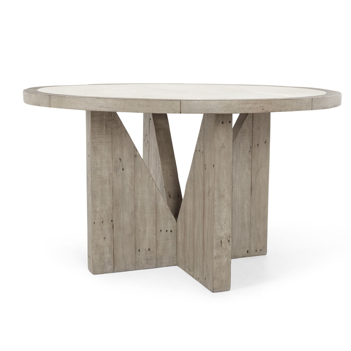 Vincent - Round Dining Table - Distressed Gray