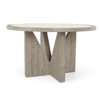 Vincent - Round Dining Table - Distressed Gray
