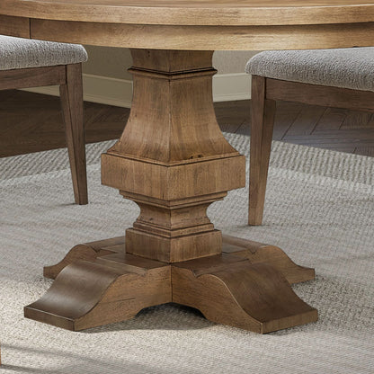 Haven Hills - Round Pedestal Table Base - Camel Beige