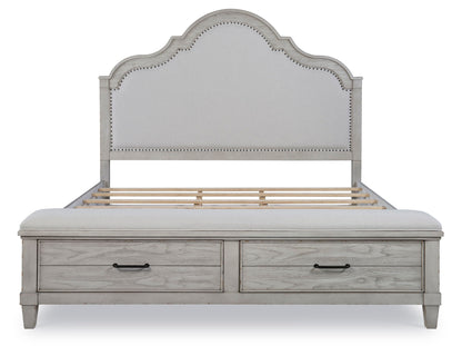 Belhaven - Upholstered Panel Bed With Storage Footboard