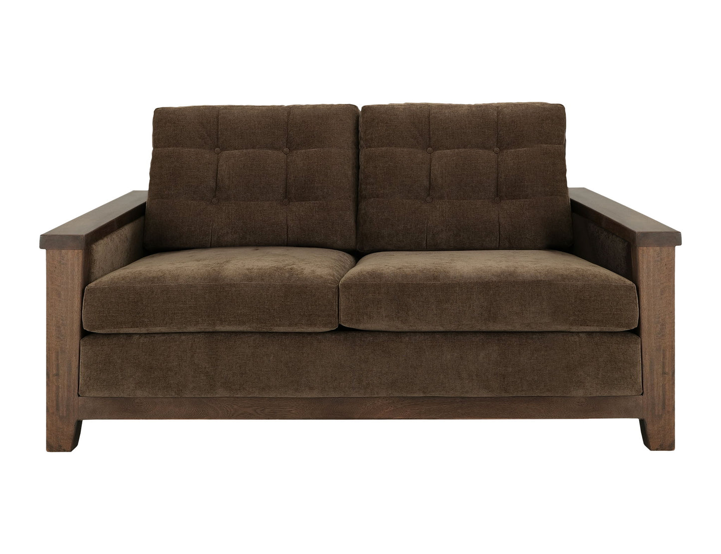 Walnut - Upholstered Loveseat - Deep Forest Brown