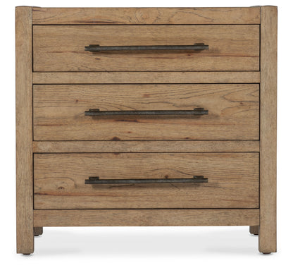 Vineyard Row - Three-Drawer Nightstand - Light Brown