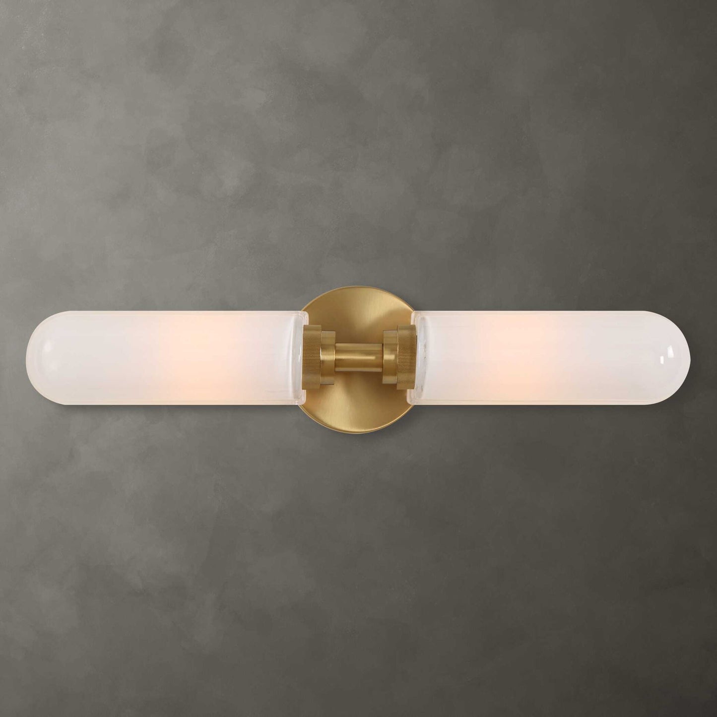 Wellsville - 2 Light Brass Sconce - White / Gold