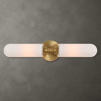 Wellsville - 2 Light Brass Sconce - White / Gold