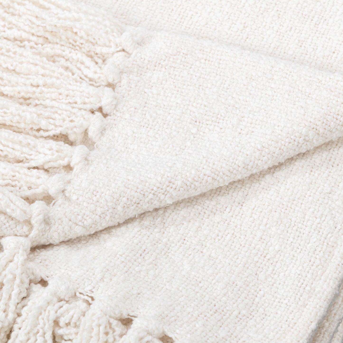 Throws - 50" x 70" TC Aria Boucle Throw - Ivory