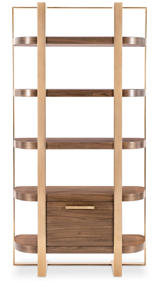Eleana - Etagere - Medium Wood / Gold