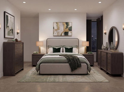 Maren - King Woven Panel Footboard With Slats - Truffle