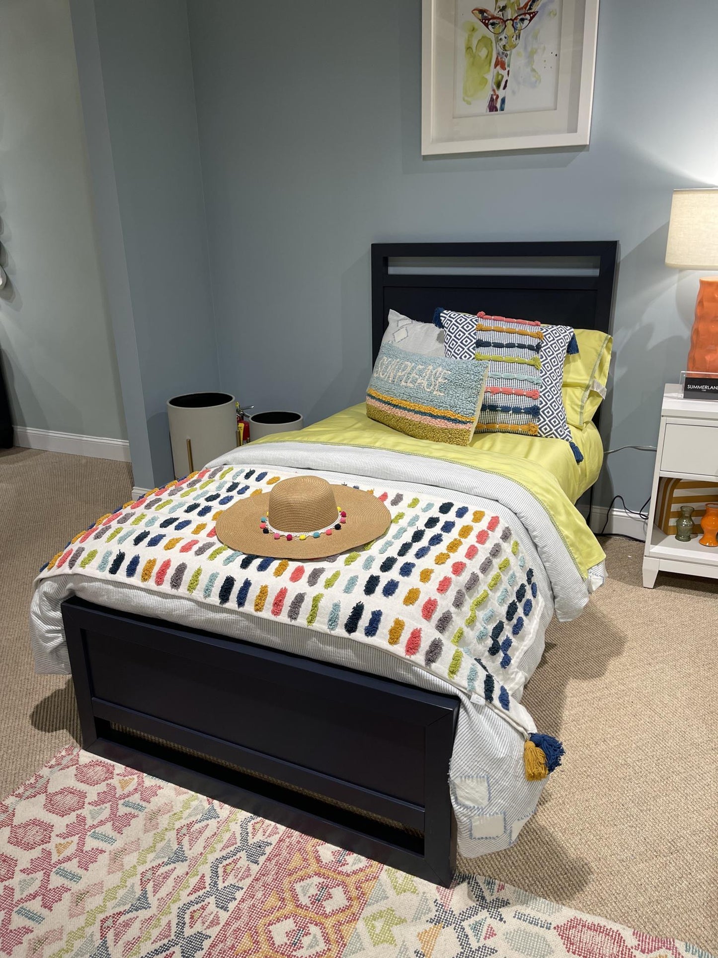 Summerland - Twin Panel Footboard - Inkwell Blue