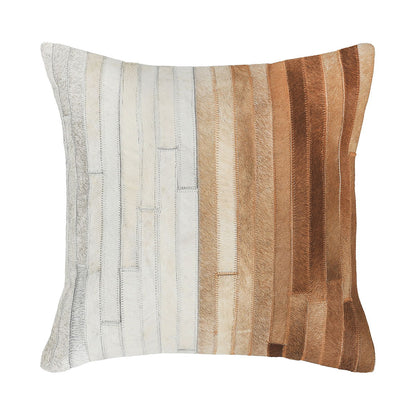 Radiant Oasis - 20" x 20" Meru Hide Pillow - Tan Multi