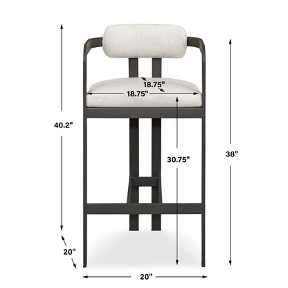 Kalmar - Outdoor Bar Stool - Black / White