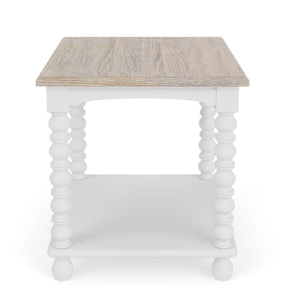 Rosalie - Rectangular Spindle Side Table - White