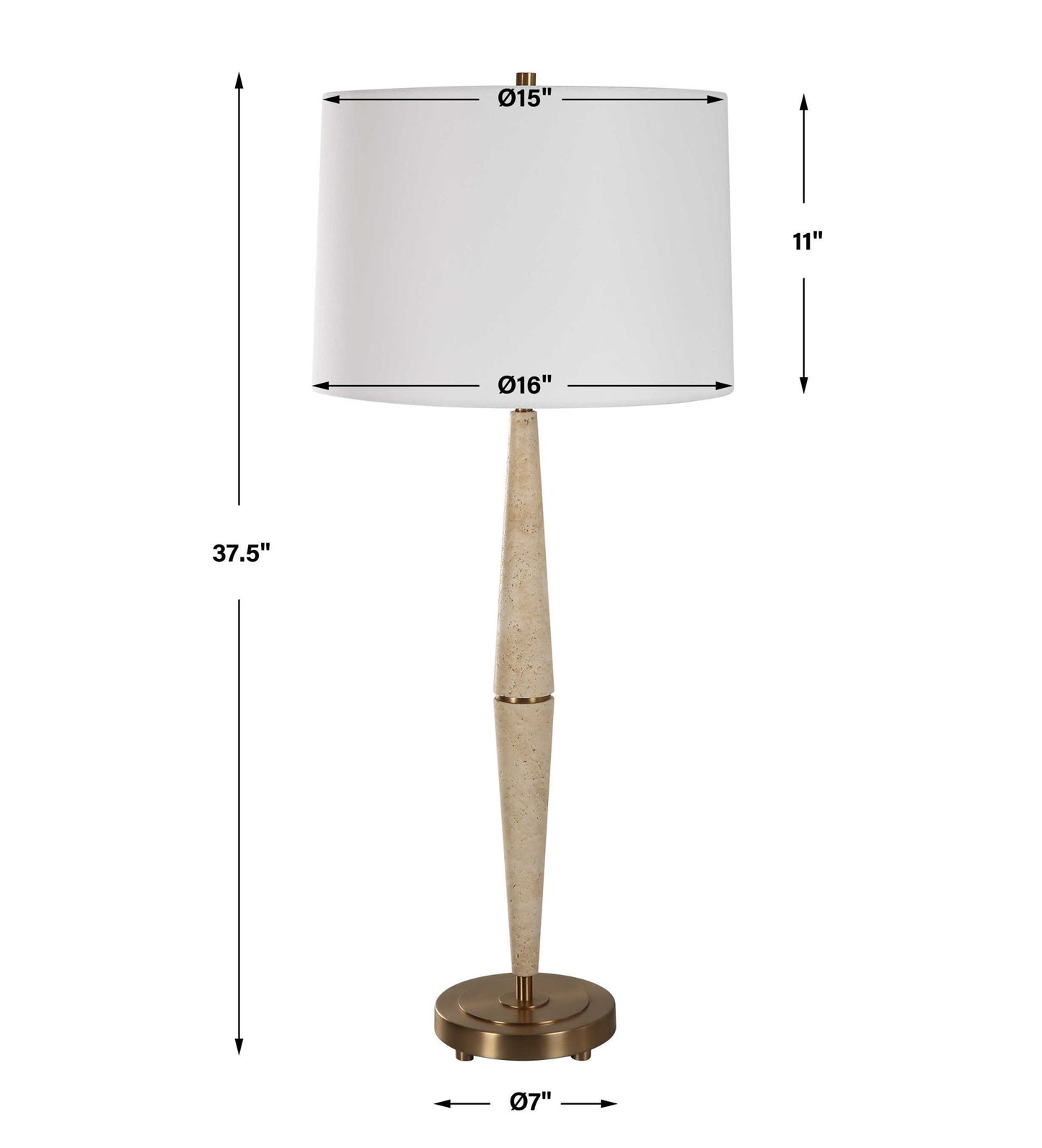 Palu - Travertine Table Lamp - Beige