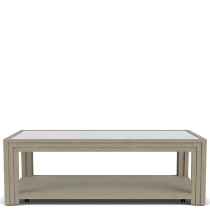Wilde - Rectangular Glass Top Coffee Table - Light Brown