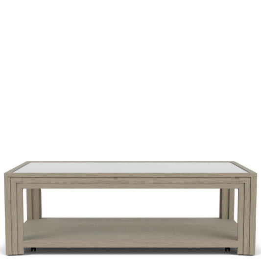 Wilde - Rectangular Glass Top Coffee Table - Light Brown