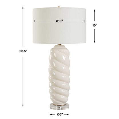 Anneli - Swirl Table Lamp - White
