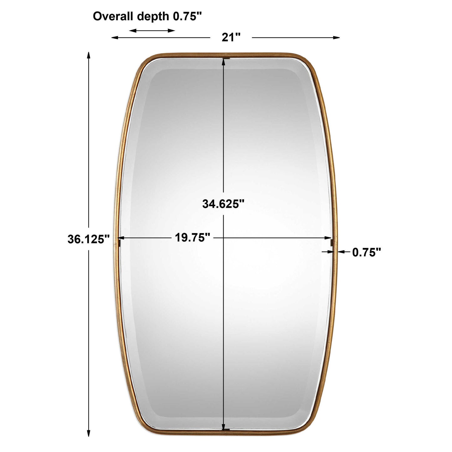 Canillo - Mirror - Antiqued Gold