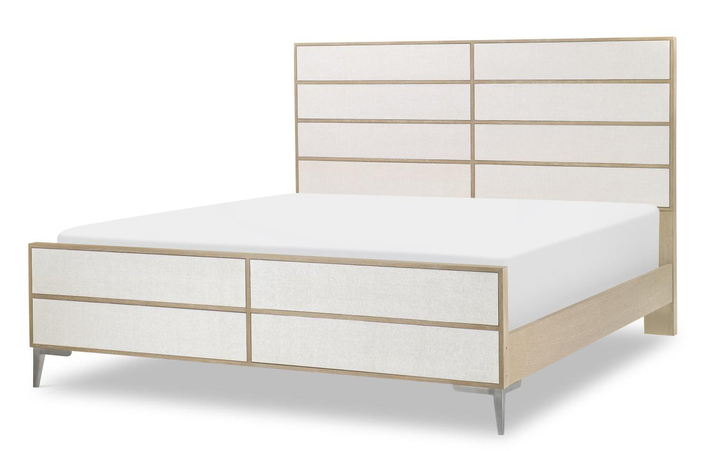 Biscayne - Queen Rattan Panel Footboard - Malabar With Alabaster Fronts