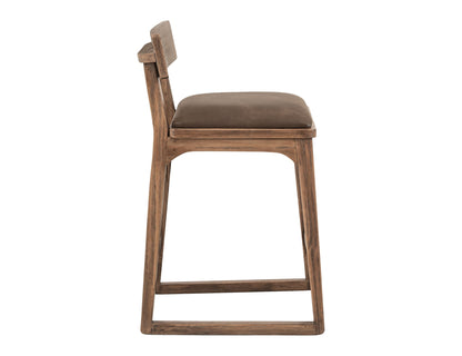 Balam - 24" Upholstered Barstool (Set of 2) - Light Brown / Dark Brown