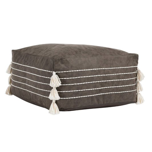Ezekiel - Vegan Leather Pouf - Natural