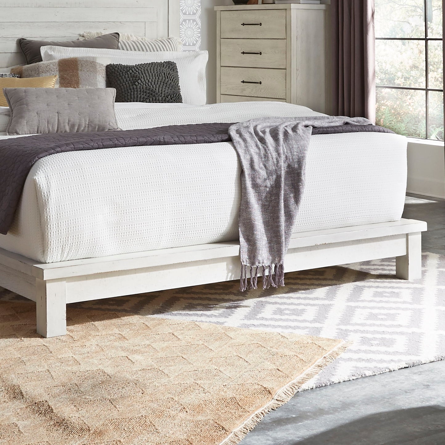 Modern Farmhouse - Queen Platform Footboard - White