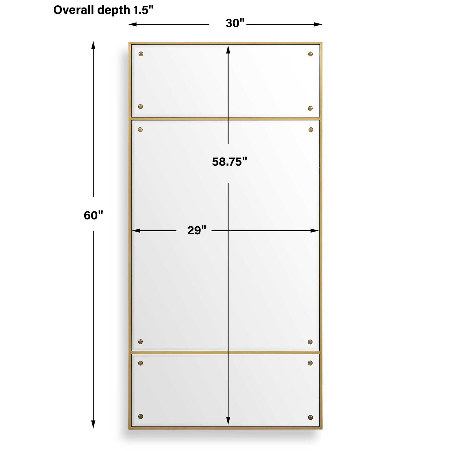 Wrenton - Rectangular Mirror - Brass