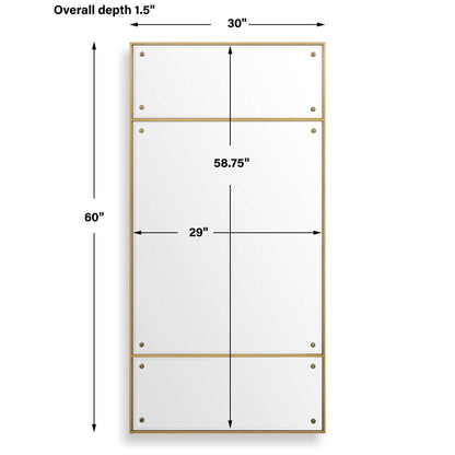 Wrenton - Rectangular Mirror - Brass