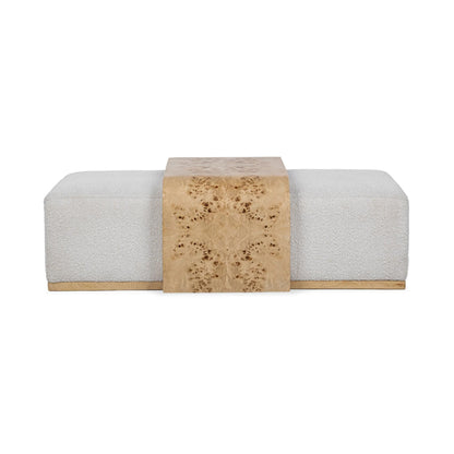 Kenan - Rectangle Ottoman Coffee Table - Creamy Ivory