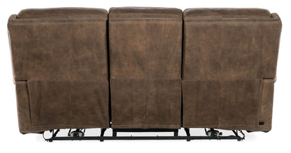 MS - Wheeler Power Sofa With Power Headrest - Dark Brown
