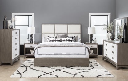 Terra Luna - Upholstered Headboard - King / California King - White Cloud & Nightfall