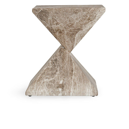 Adler - Outdoor Concrete Accent Table - Brown/Ivory