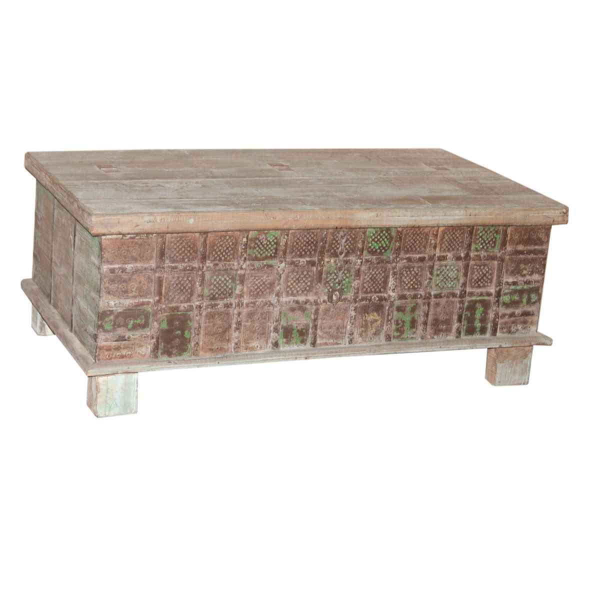 54" Reclaimed Wood Storage Trunk - Light Brown