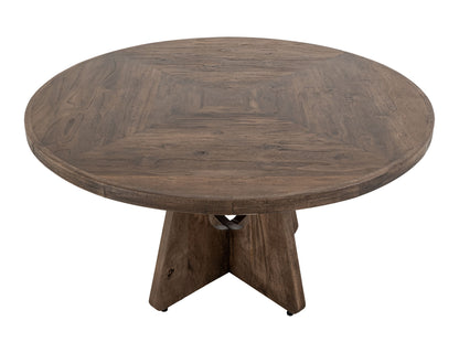 Natural Teca - Cross Table Base - Quartersawn Oak / Marooned Brown