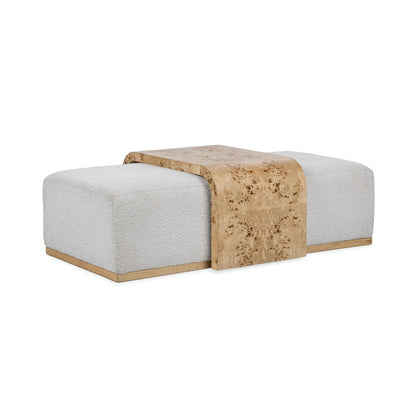 Kenan - Rectangle Ottoman Coffee Table - Creamy Ivory