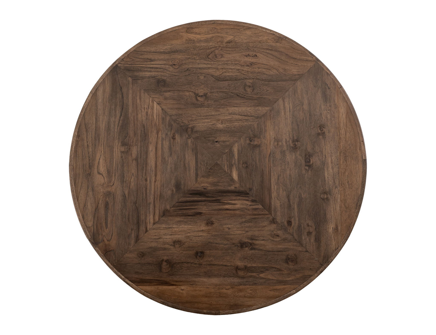 Natural Teca - 55" Round Table Top - Quartersawn Oak / Marooned Brown