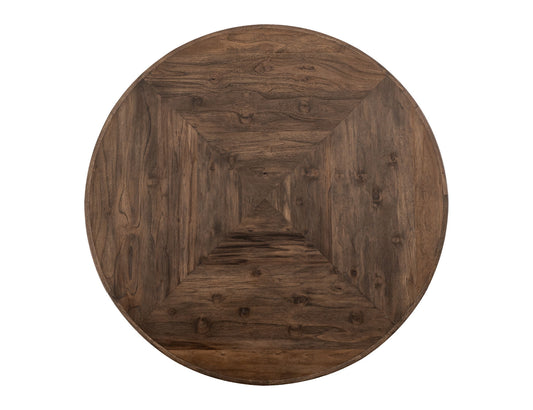 Natural Teca - 55" Round Table Top - Quartersawn Oak / Marooned Brown
