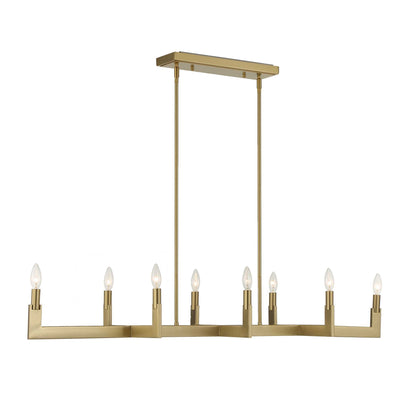 Cordoba - 8 Light Linear Chandelier - Gold