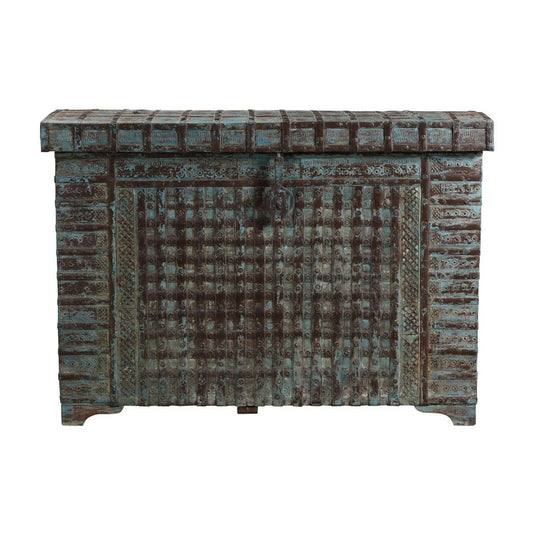 48" Reclaimed Wood Trunk Console - Dark Gray / Blue