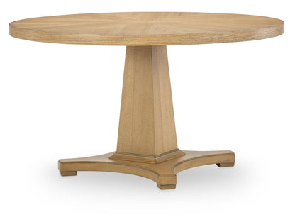 Linden - Round Pedestal Table Base - Honeyed Oak