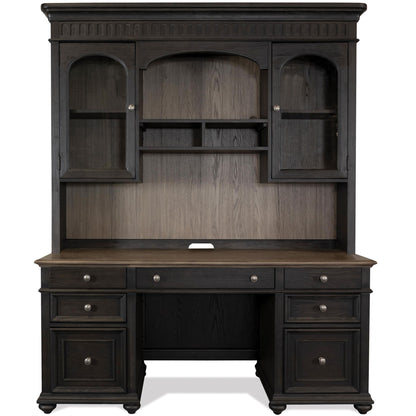 Regency - Credenza Hutch - Antique Oak / Matte Black