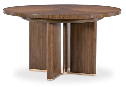 Eleana - Round Dining Table With One Leaf - Medium Wood