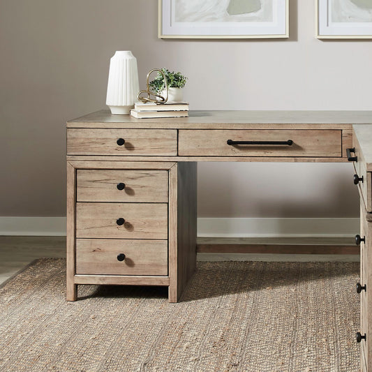 Proximity Place - L Writing Desk Base - Barley Buff